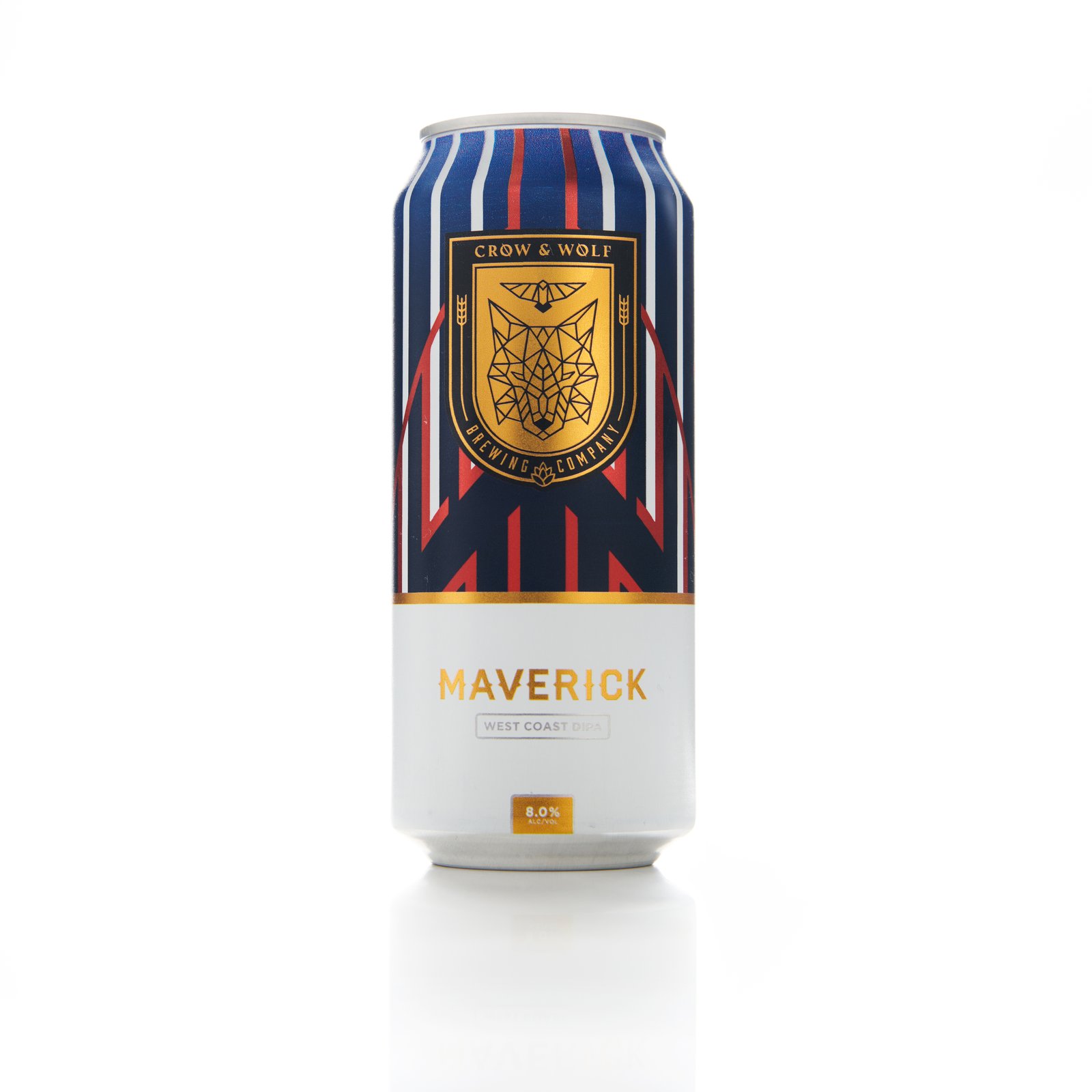A can of Crow & Wolf Maverick on a white background