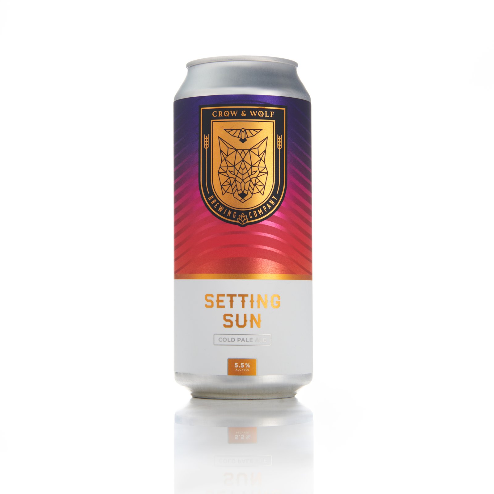 A can of Crow & Wolf Setting Sun on a white background