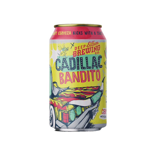 Yellow beer can the beer Cadillac Bandito 