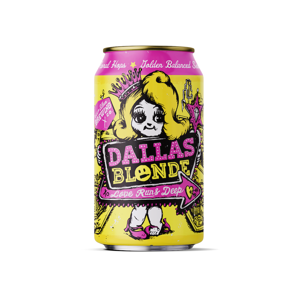 Beer can, the beer Dallas Blonde 