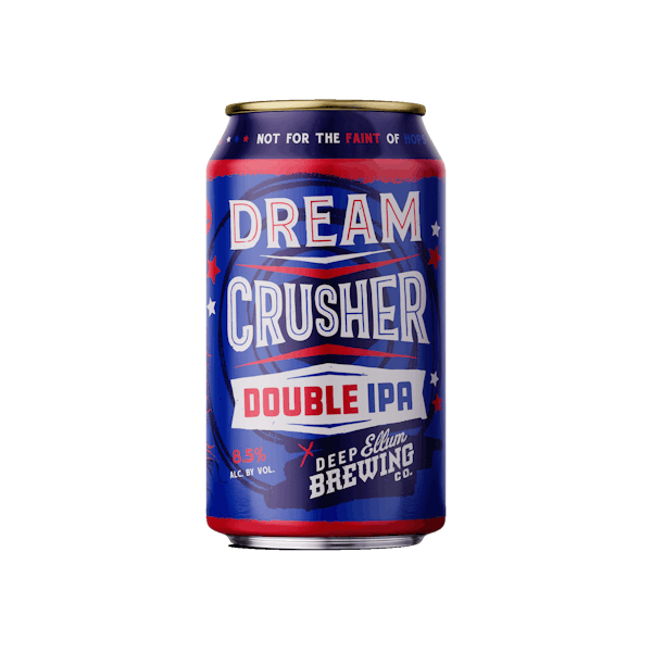 Blue beer can the beer dream crusher 