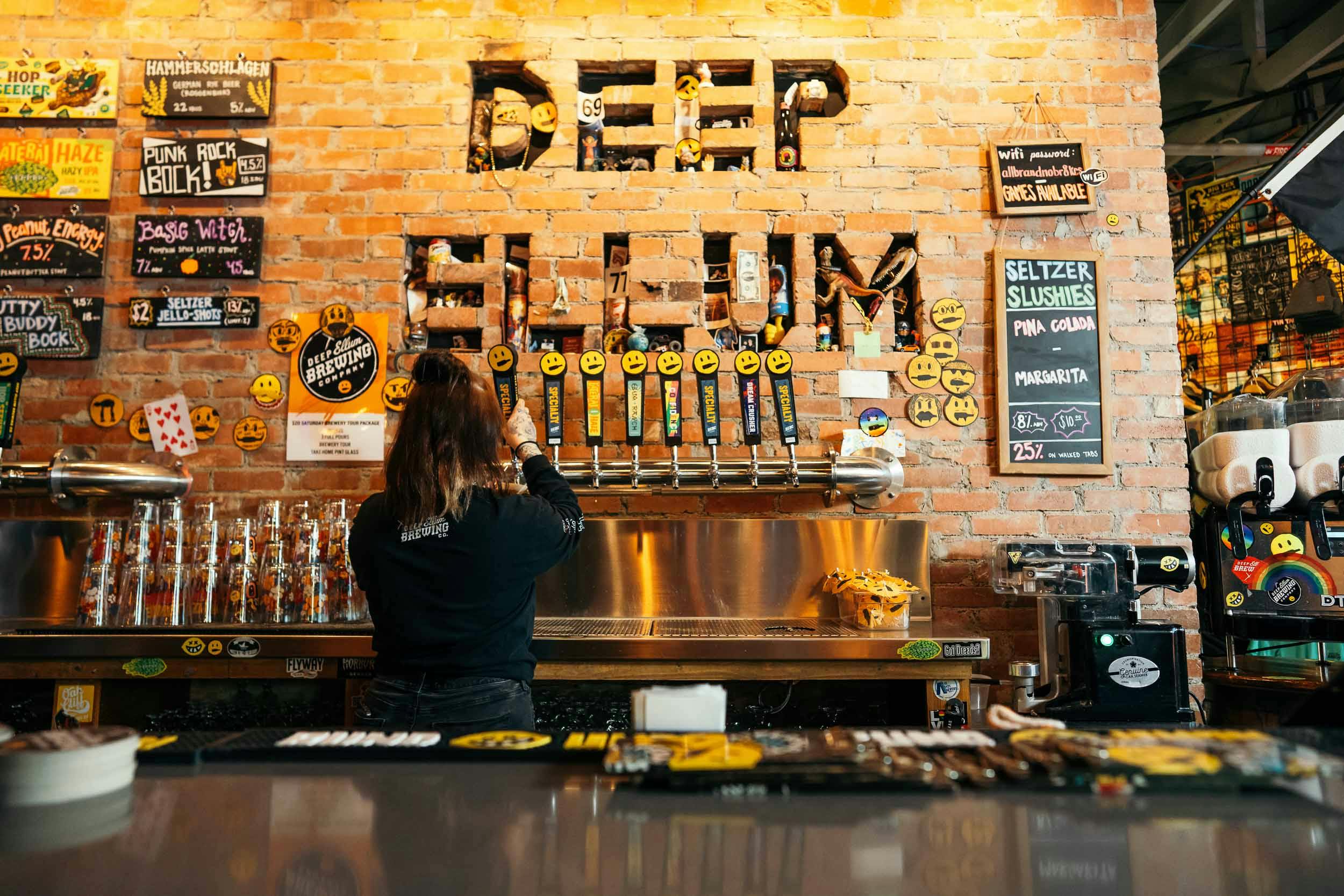 Deep Ellum brewery taproom up close
