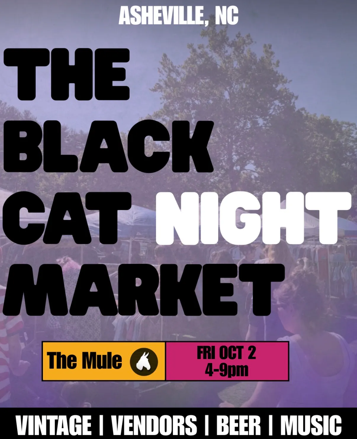 Poster for The Black Cat Vintage Night Market