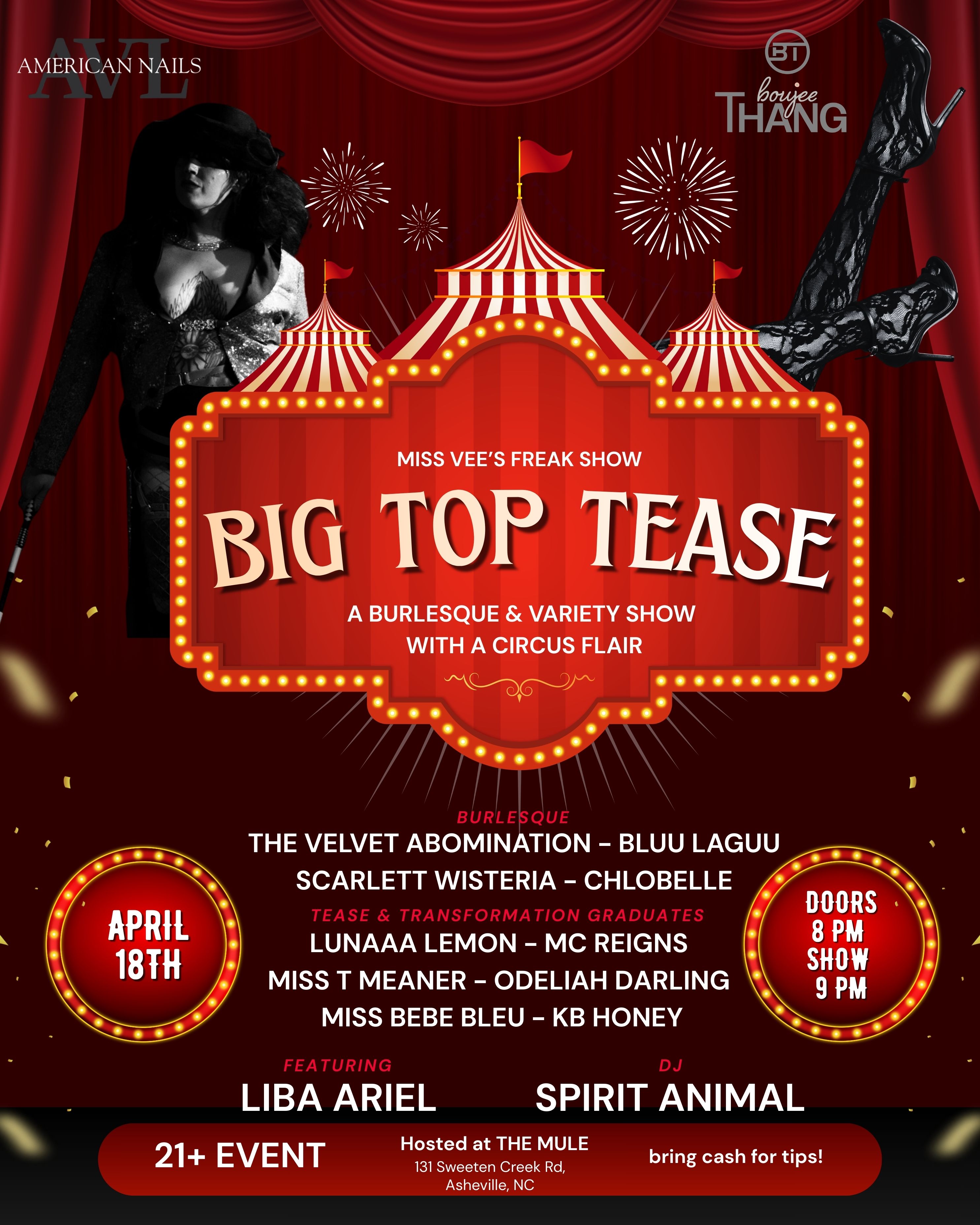 Red Illustrated Circus Show Instagram Post