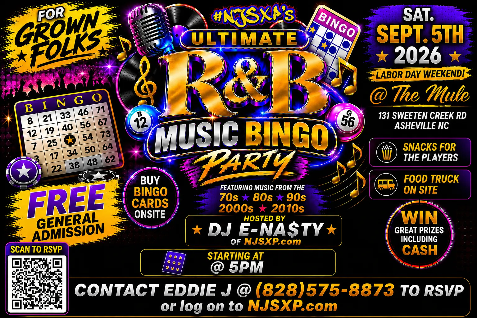 Poster for Ultimate R&B Music Bingo