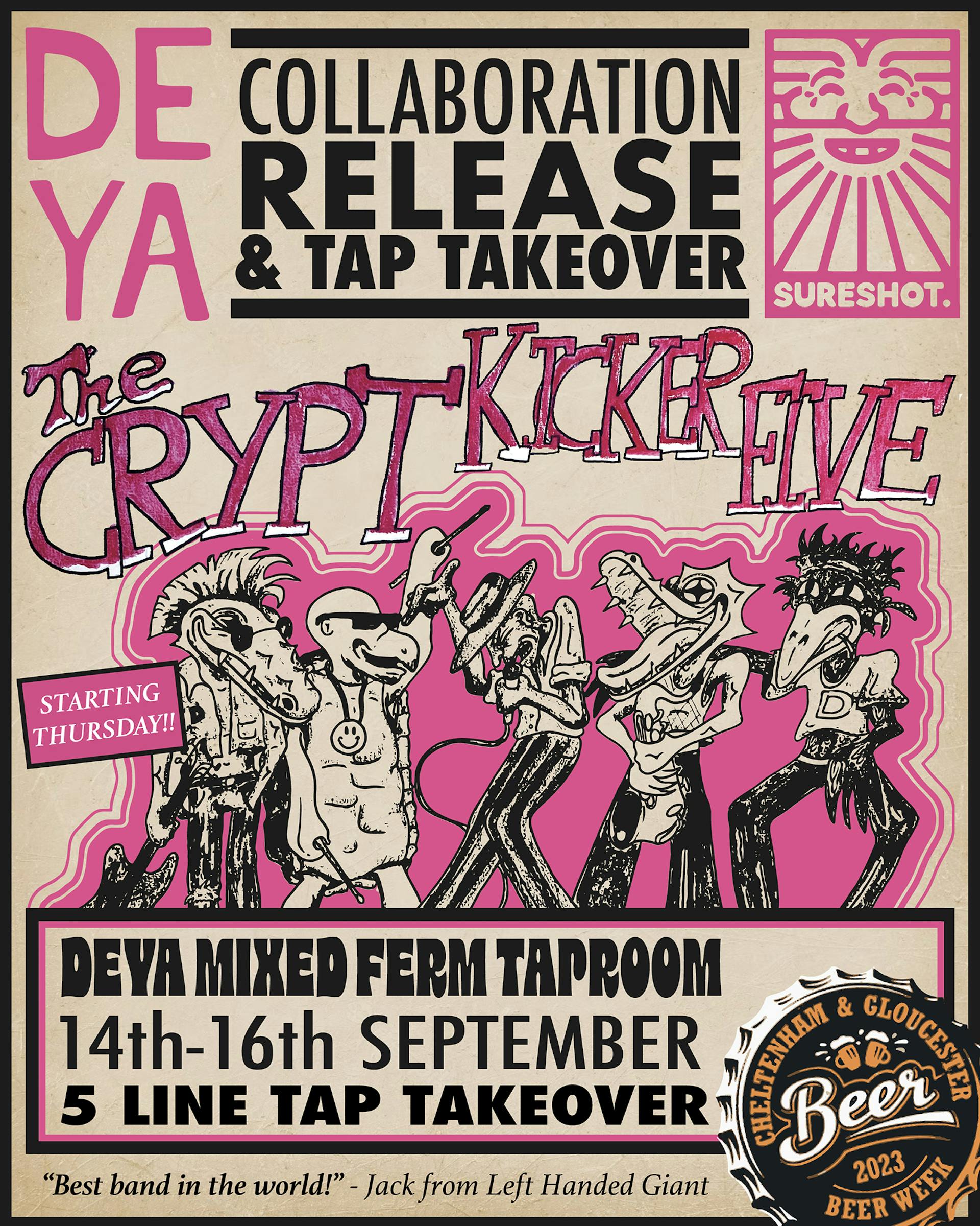 Sureshot Collaboration Release & Tap Takeover POster