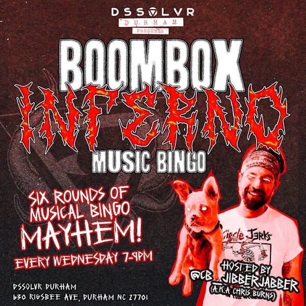 Boombox Inferno Music Bingo – Durham