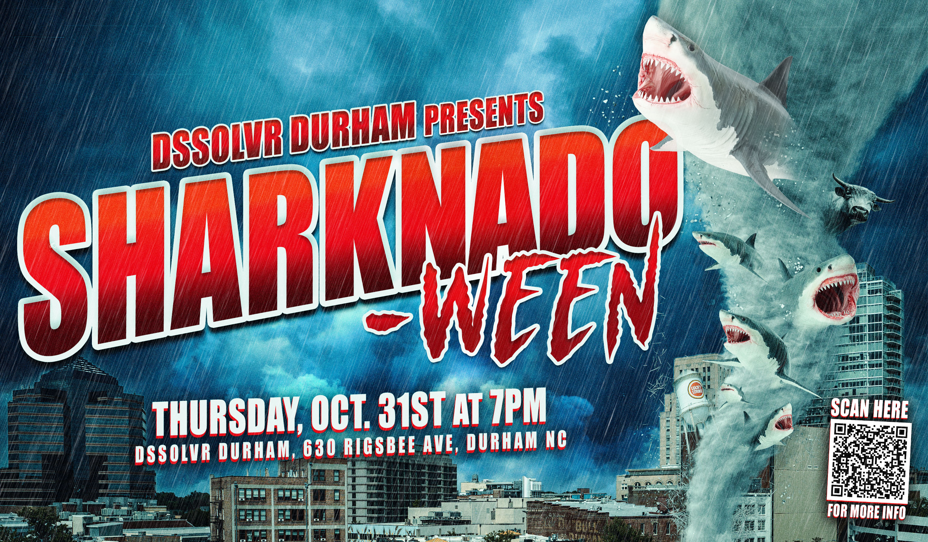 Sharknadoween Halloween Party Durham DSSOLVR