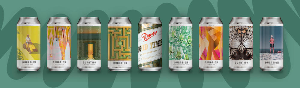 row of various duration beers in cans