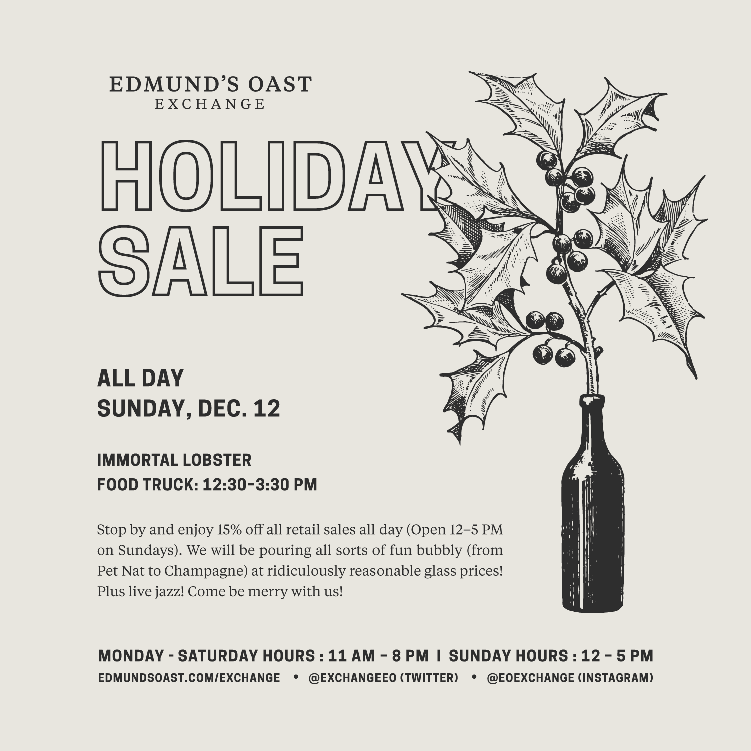 Holiday Sale + Immortal Lobster
