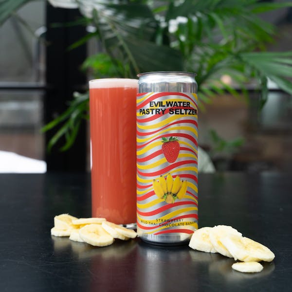 Image or graphic for EVIL WATER PASTRY SELTZER™️ – STRAWBERRY, WILD THAI CHOCOLATE BANANA