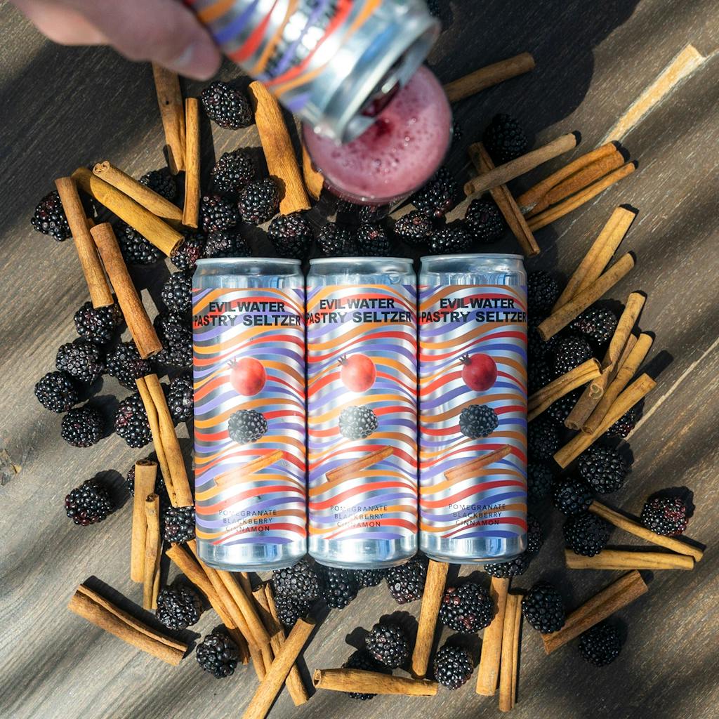 EVIL WATER PASTRY SELTZER – POMEGRANATE, BLACKBERRY, CINNAMON