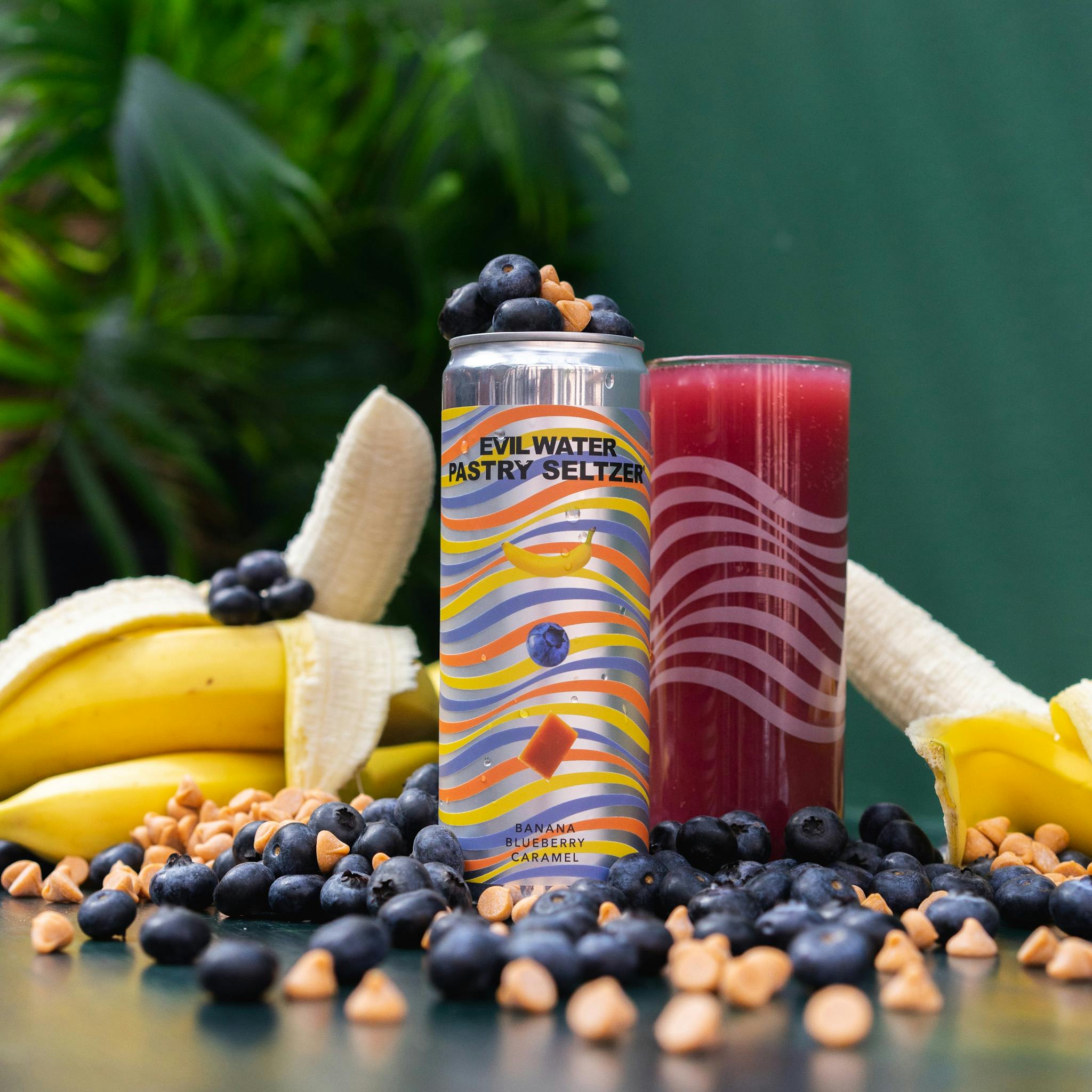 EVIL WATER PASTRY SELTZER BANANA, BLUEBERRY, CARAMEL Evil Twin