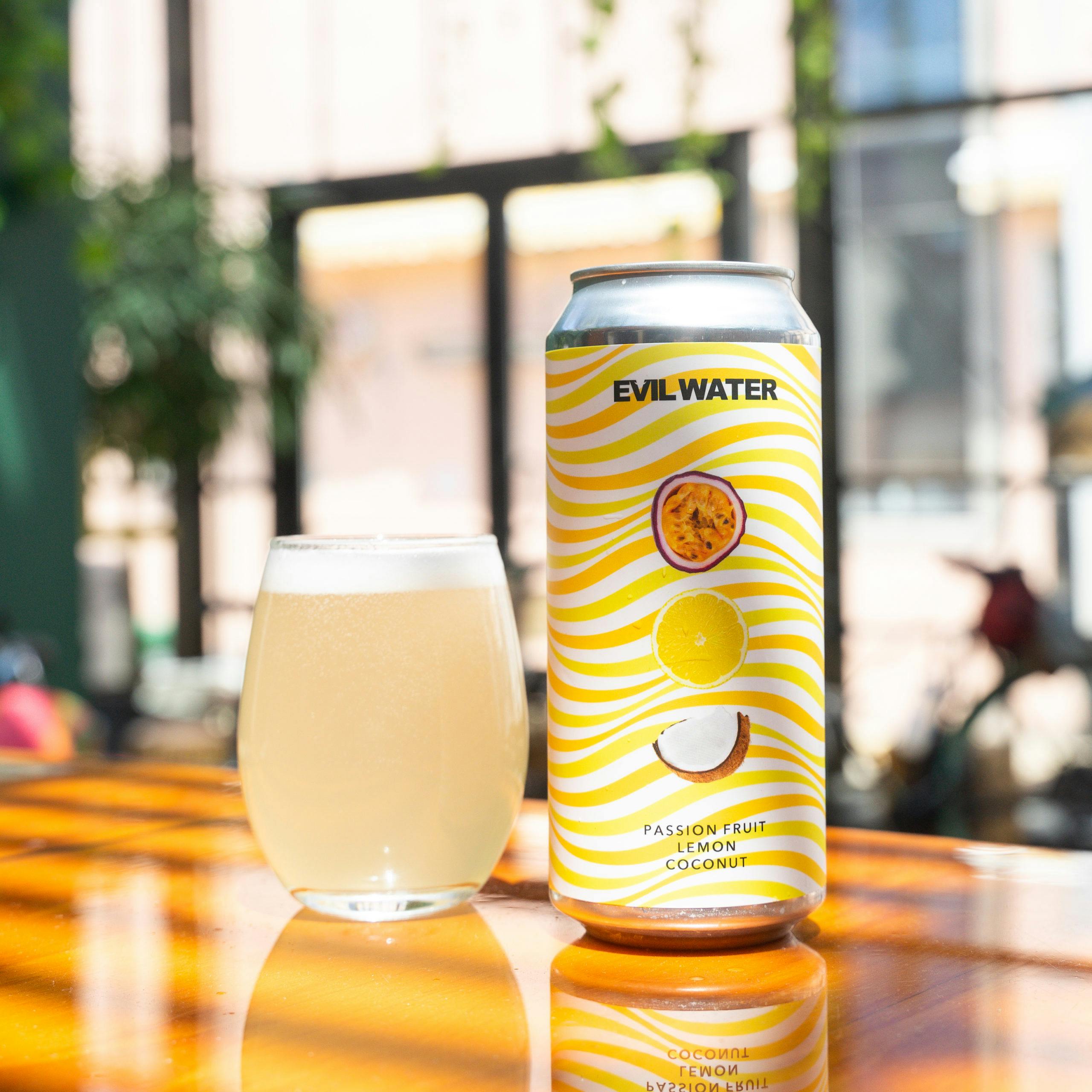 EVIL WATER PASSION FRUIT, LEMON, COCONUT Evil Twin Brewing NYC