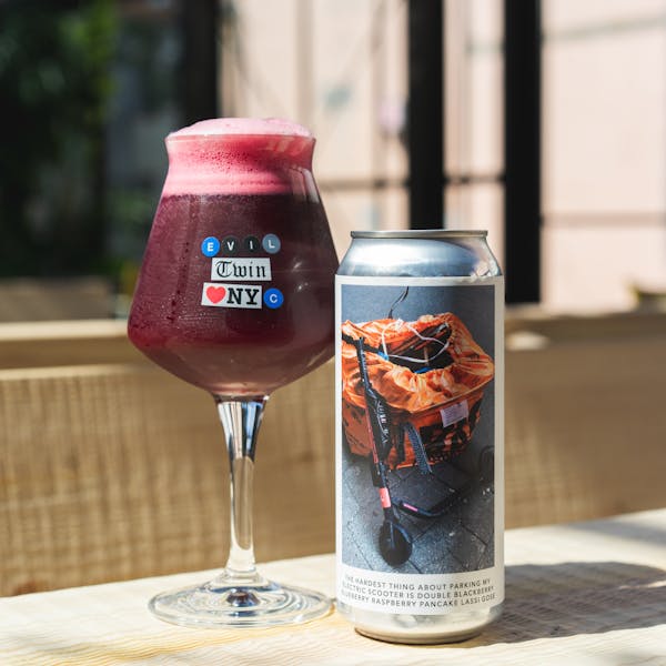 Image or graphic for THE HARDEST THING ABOUT PARKING MY ELECTRIC SCOOTER IS DOUBLE BLACKBERRY BLUEBERRY RASPBERRY PANCAKE LASSI GOSE