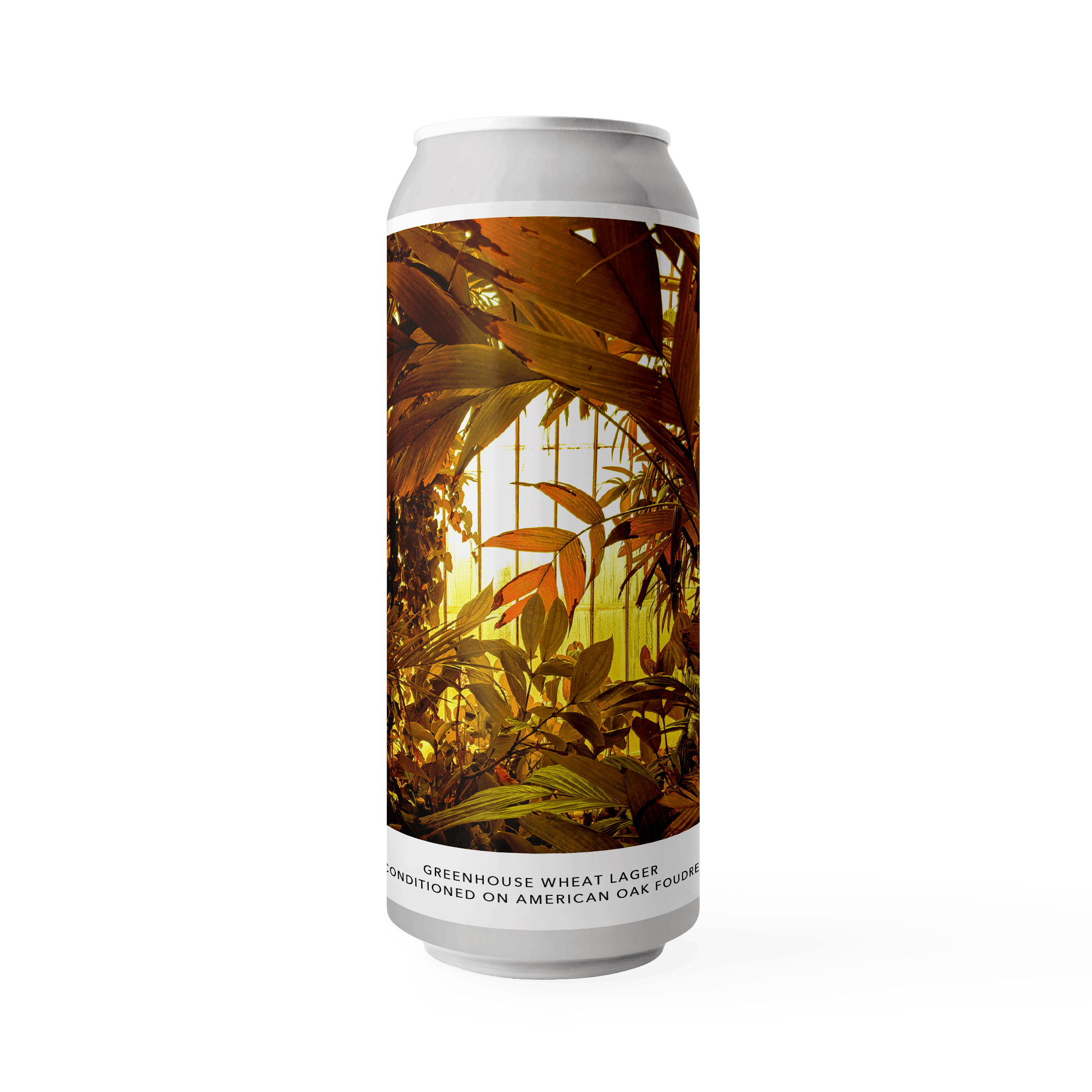 mockup of wheat lager can