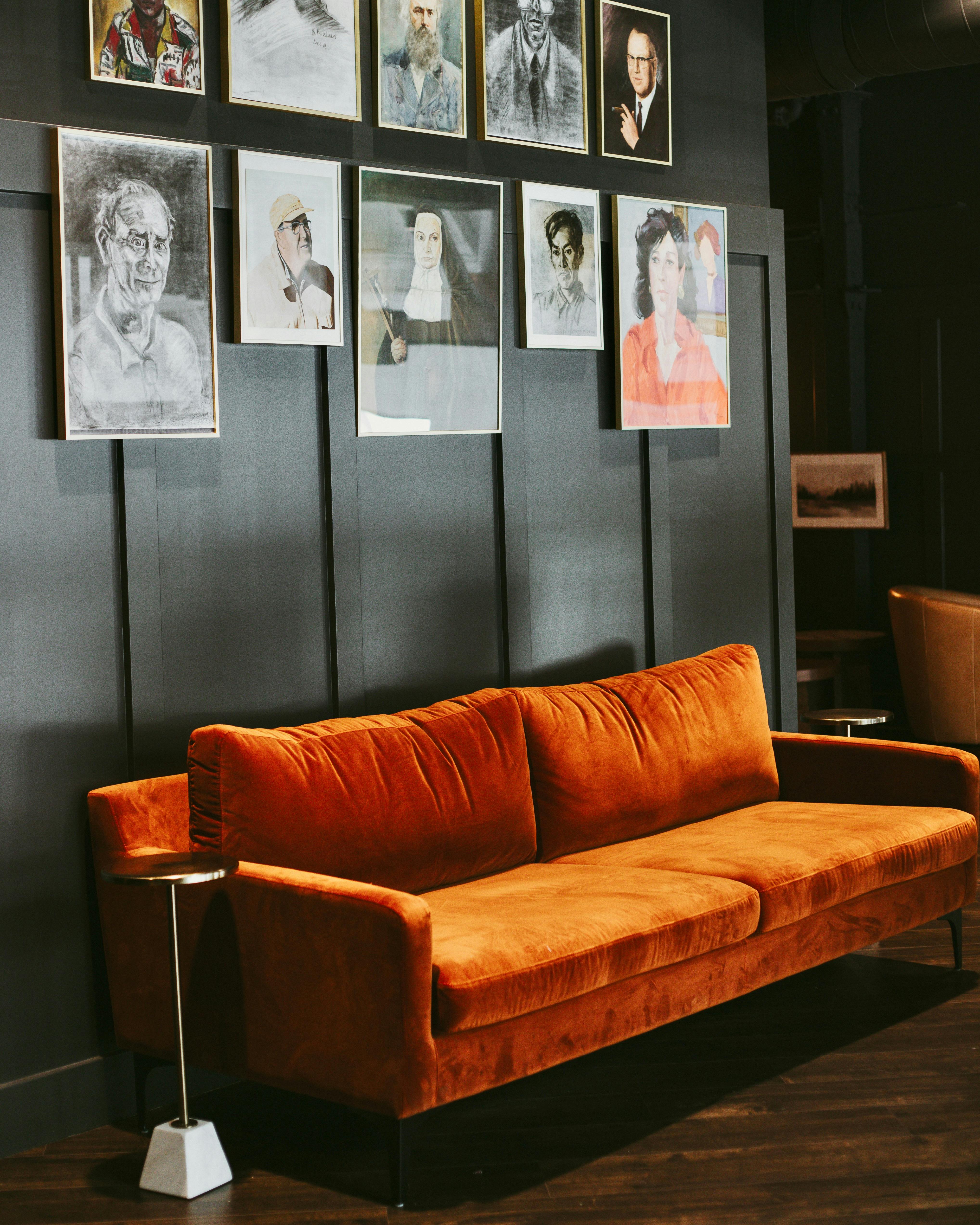 GalleryWall Portrait Wall and Couch
