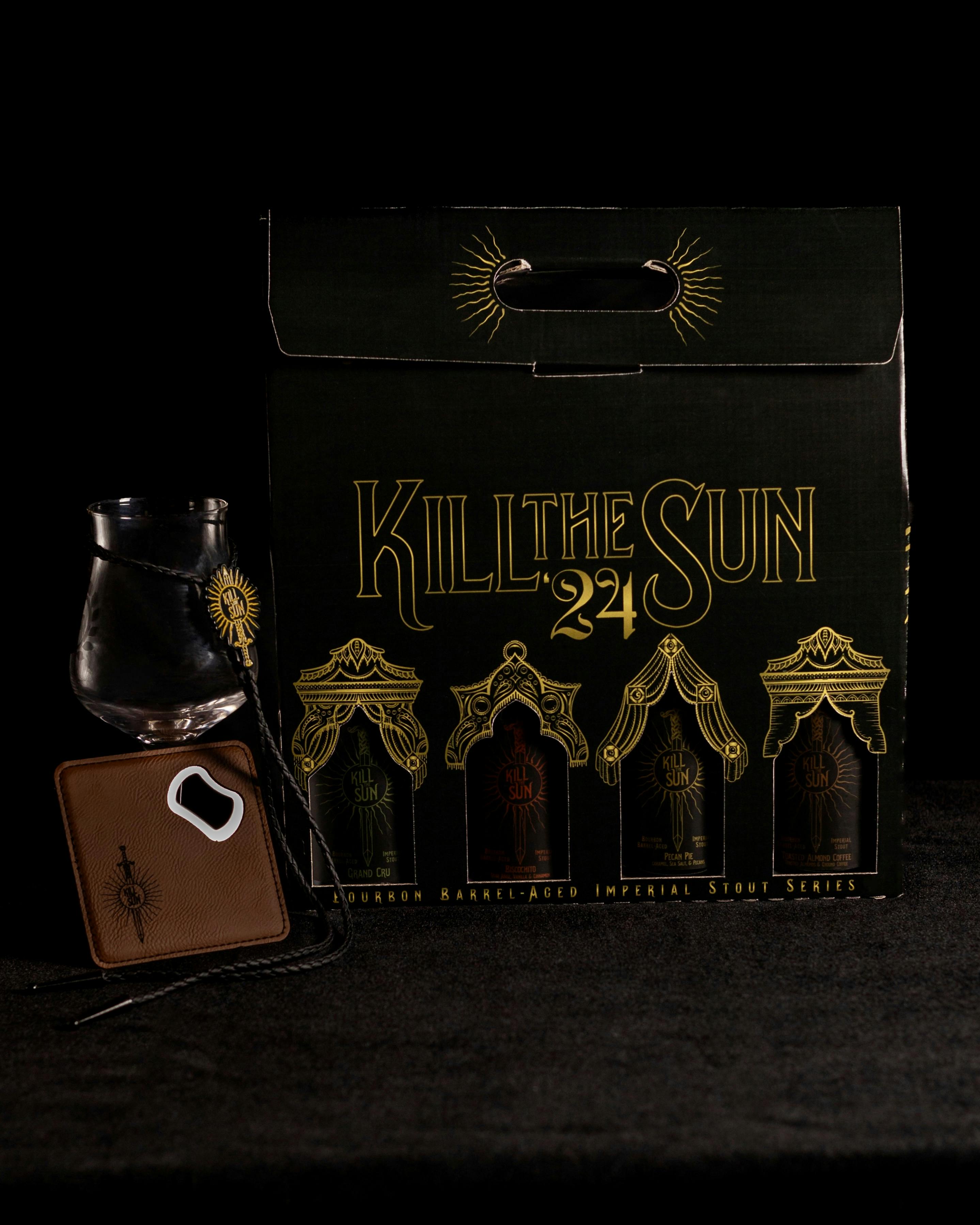 IMG_5351 Kill the Sun gift beer box with bottle opener/coaster and bolotie
