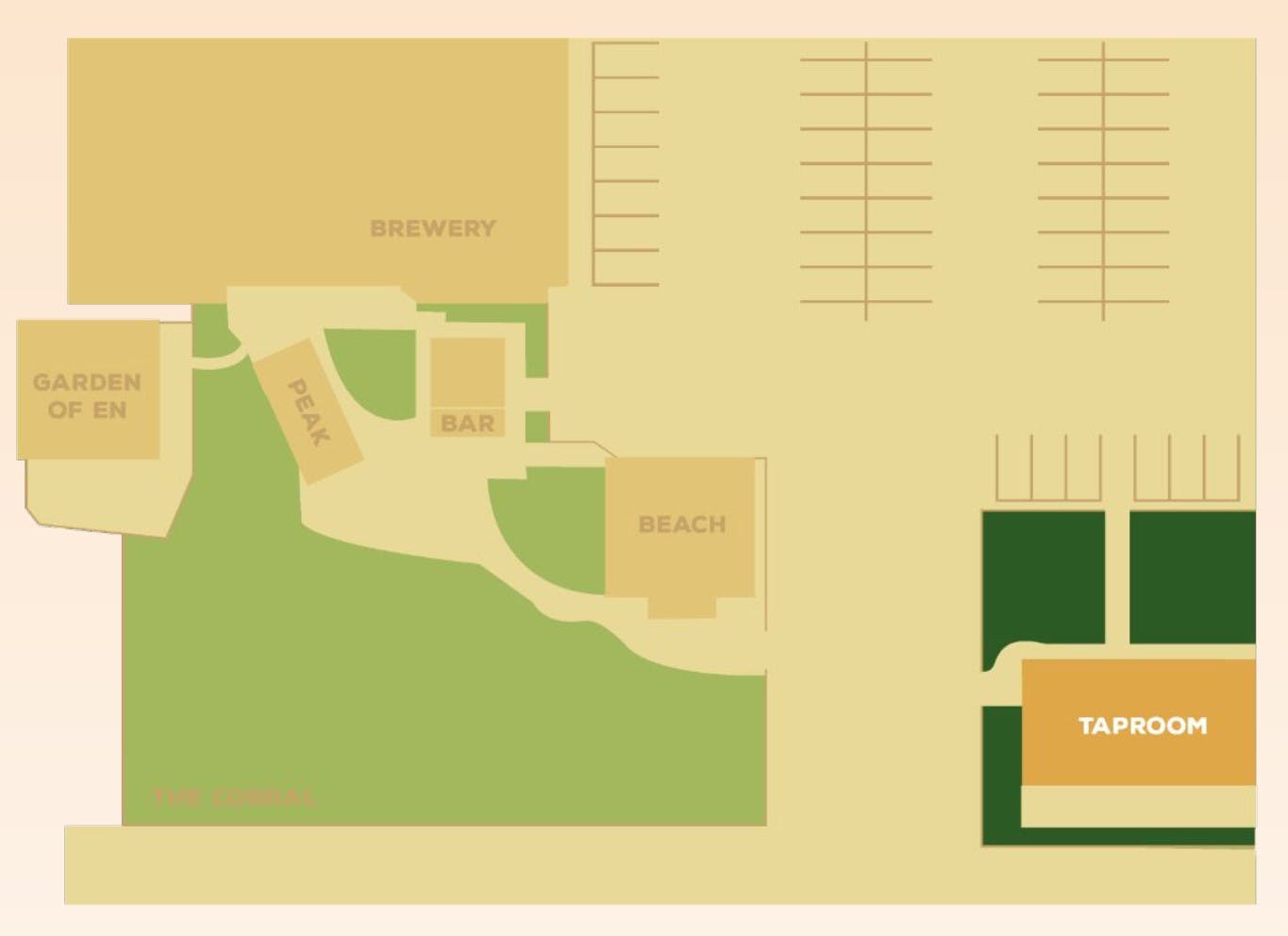 the-taproom map of Ex Novo Brewing campus