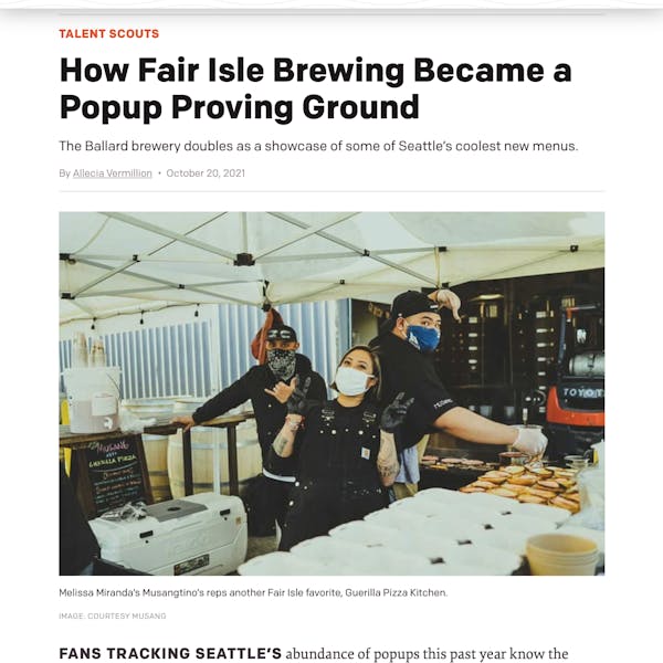 How Fair Isle Brewing Became a Popup Proving Ground – Seattle Met