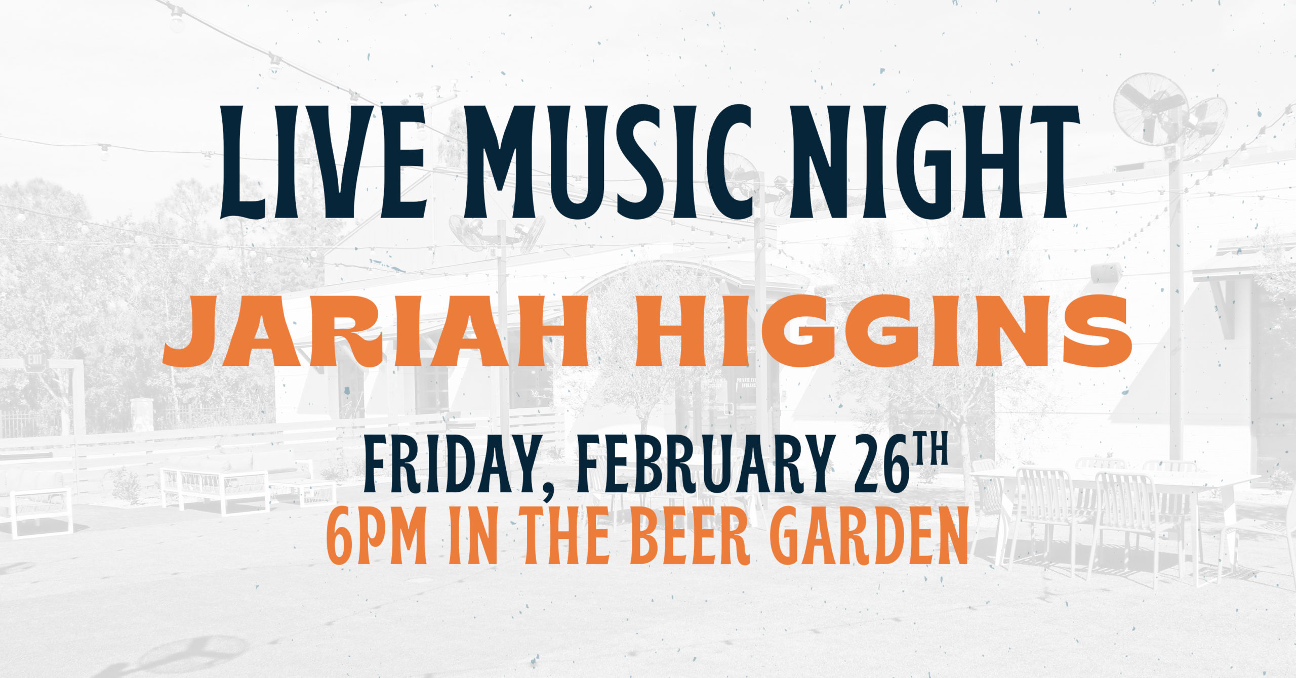 Live Music @ Florida Ave Beer Garden- Jeriah Higgins