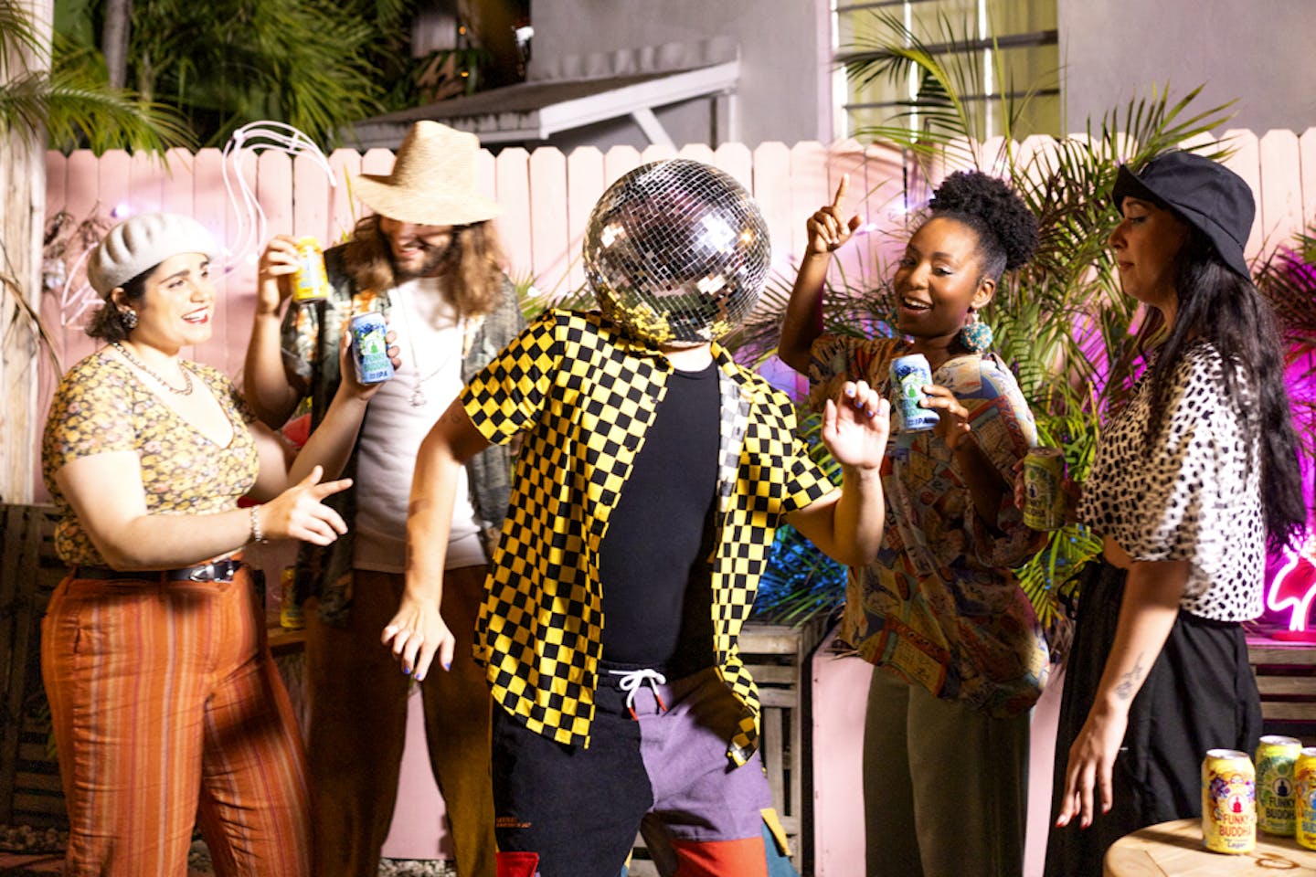 Photographer Drinking Funky Buddha beers at a party