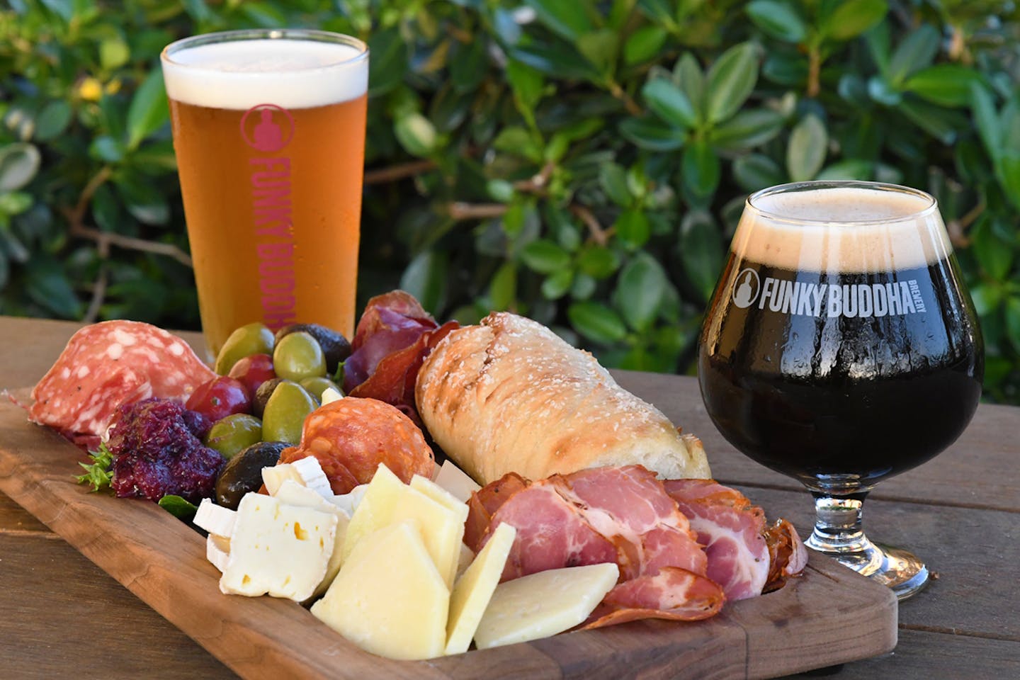 cheese board and beer