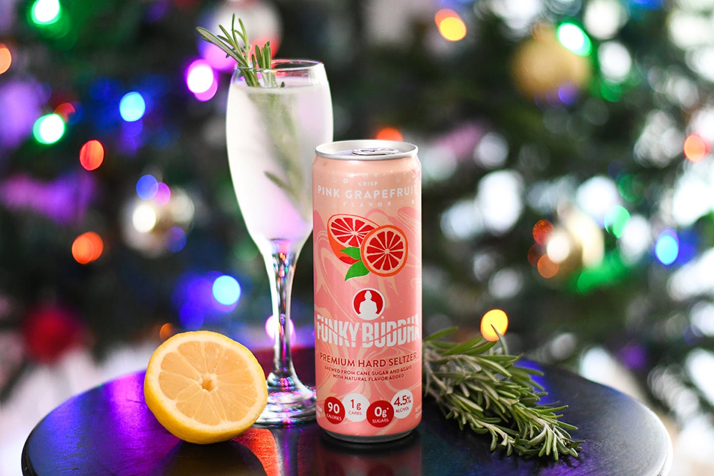 Pink Christmas Tree Seltzer Cocktail