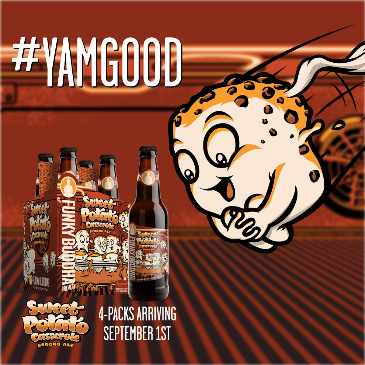 Sweet Potato Casserole launches in 4-packs and draft on September 1st