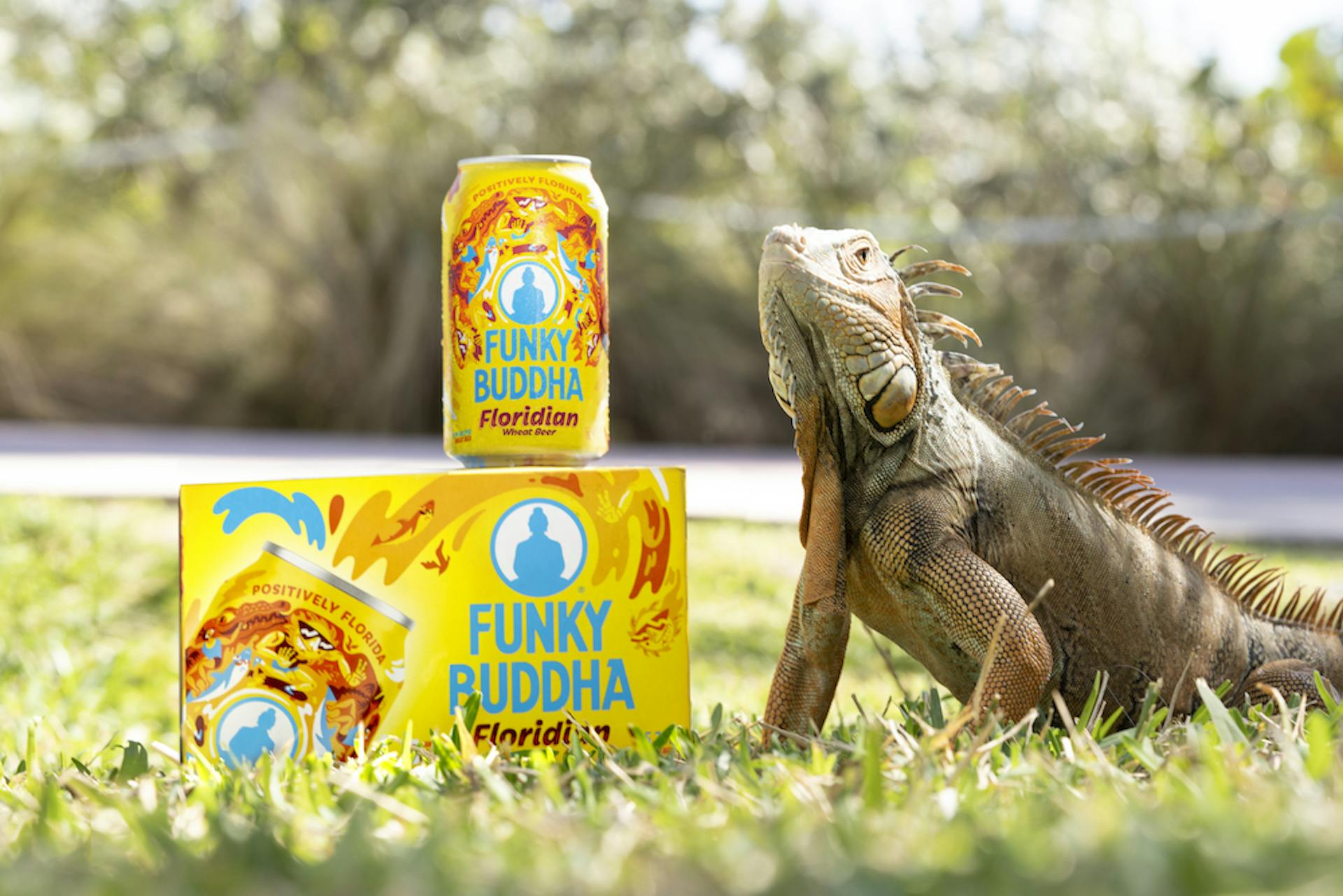 Funky Buddha Floridian Wheat Beer with a lizard