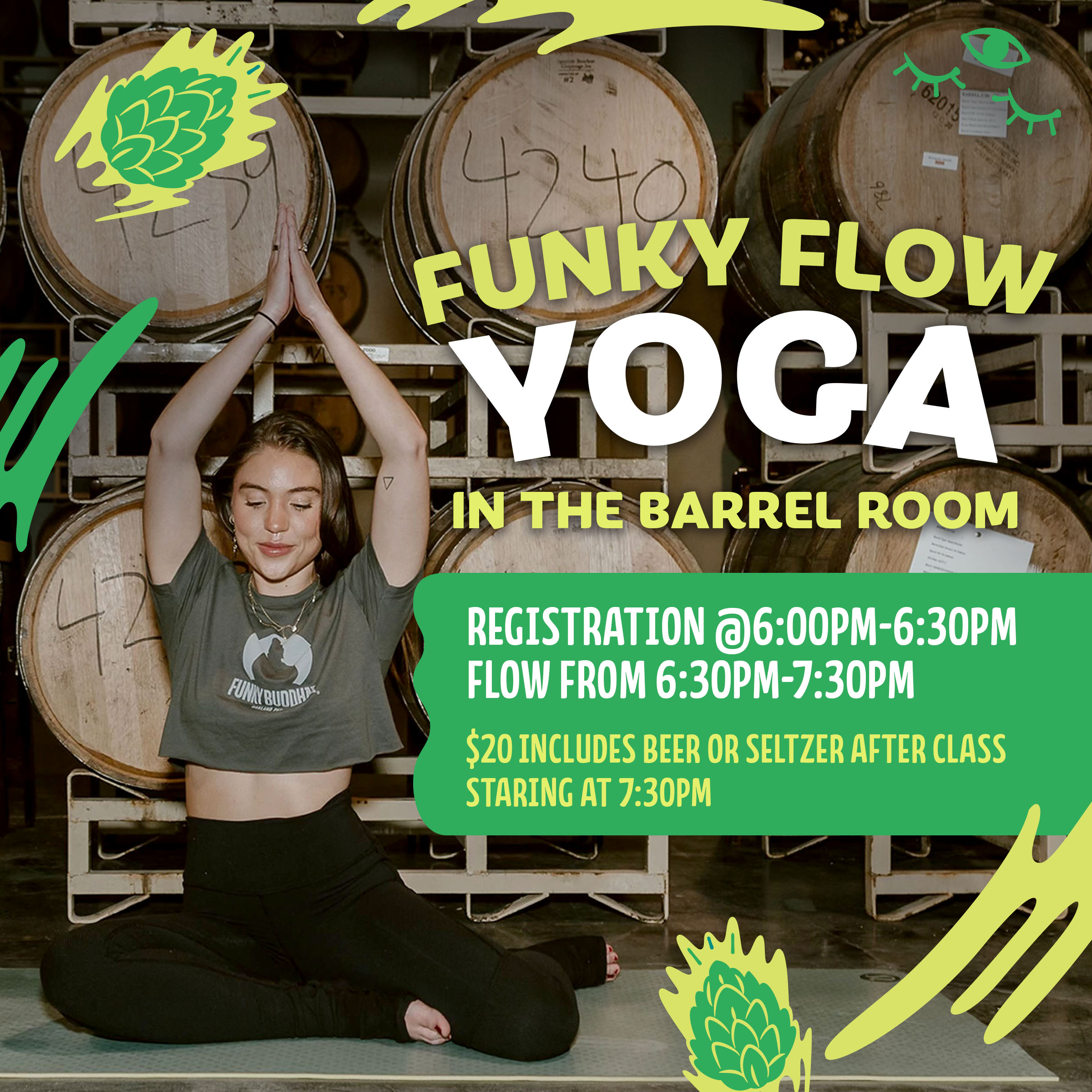 Funky Flow Yoga in the Barrel Room