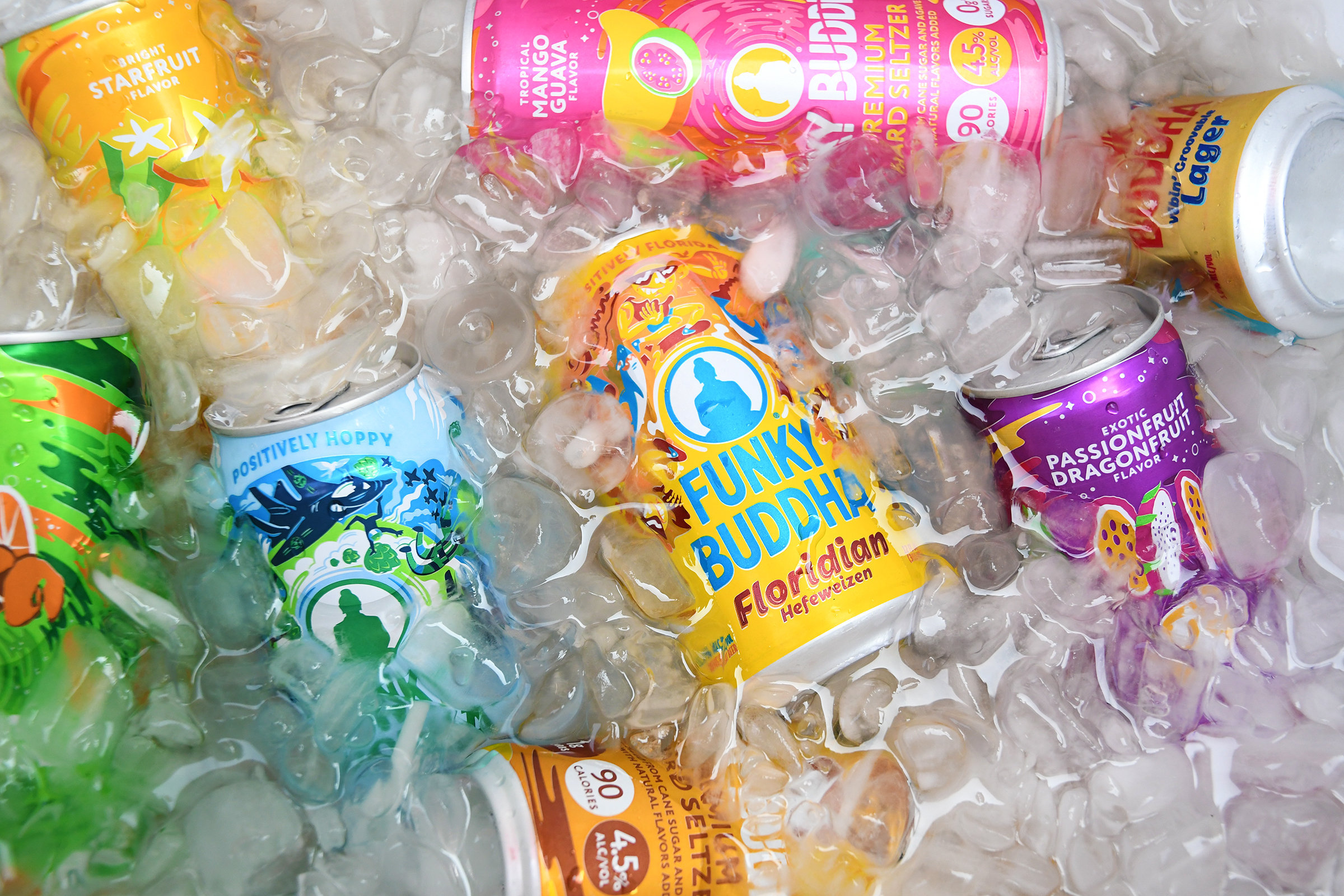 Funky Buddha beverages in ice