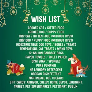 Pet Drive Wish List