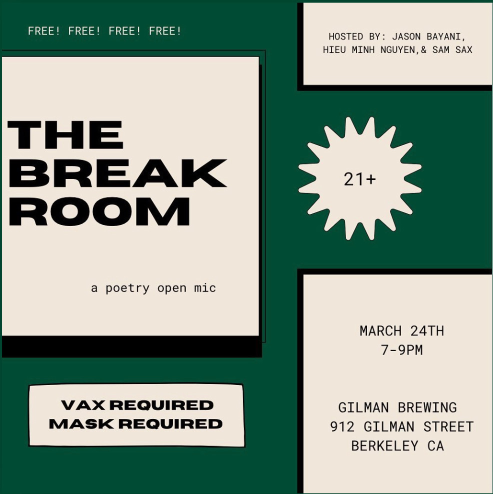 The Break Room – Poetry Open Mic