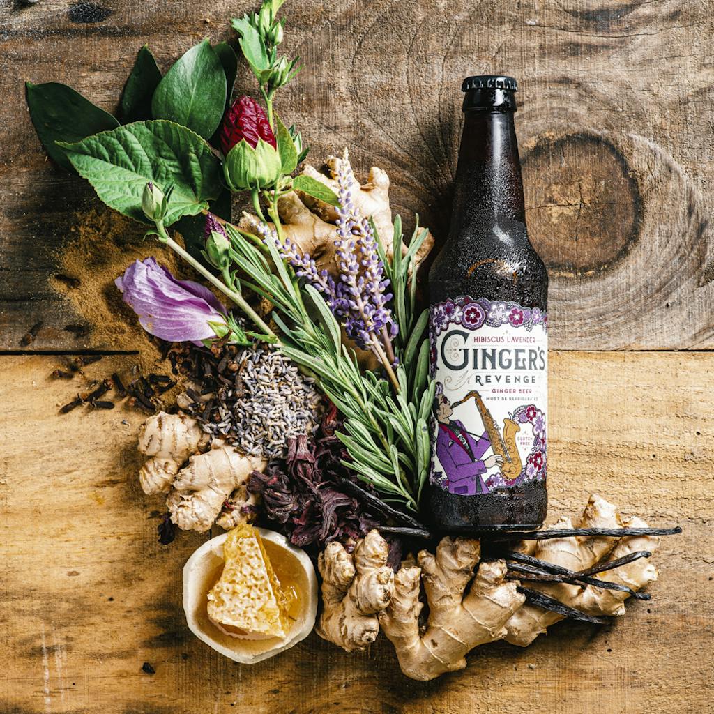 Image for <a href='https://gingersrevenge.com/beer/hibiscus-lavender/' title='Hibiscus Lavender'>Hibiscus Lavender</a>