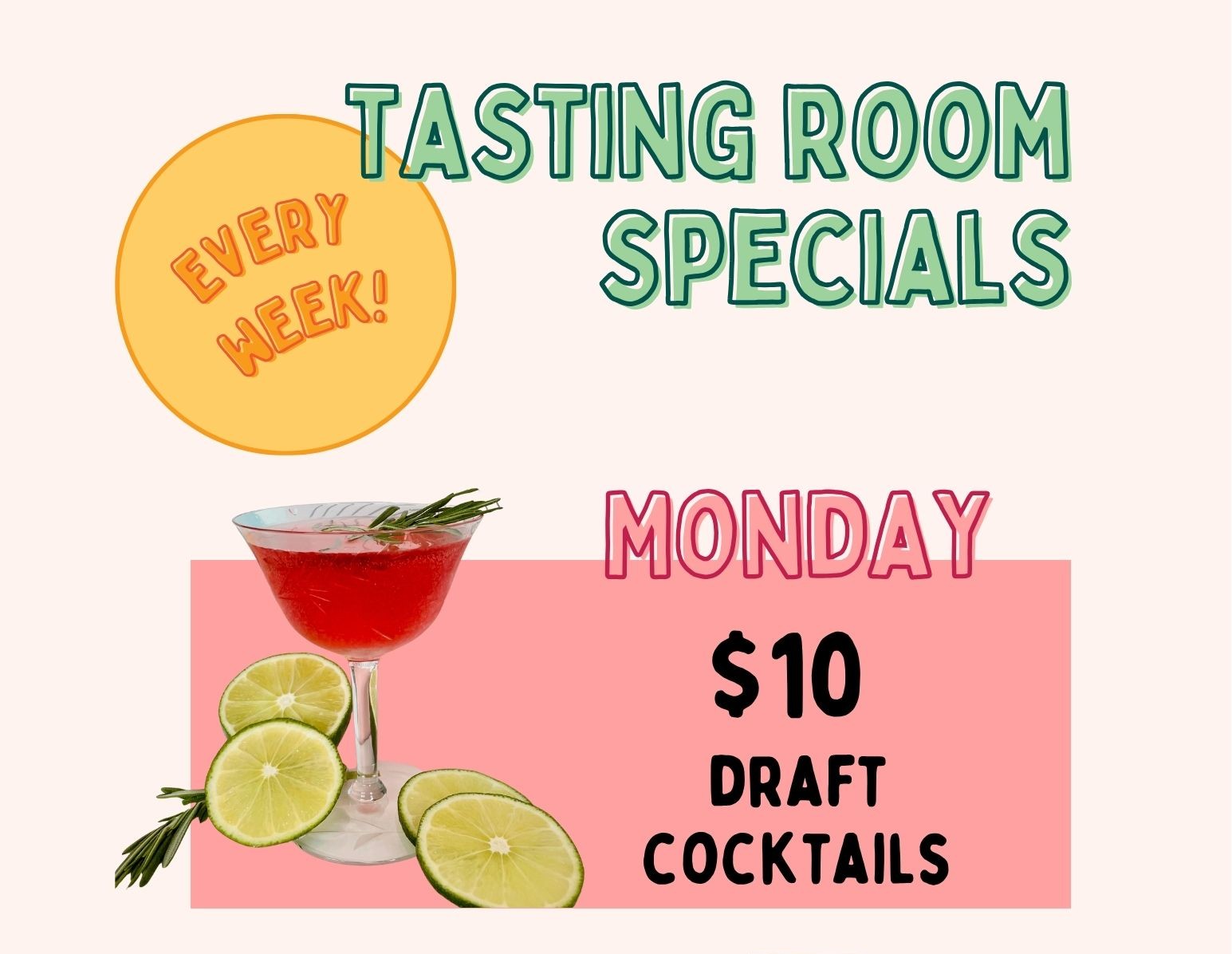 Monday Taproom Deal | $10 Draft Cocktails