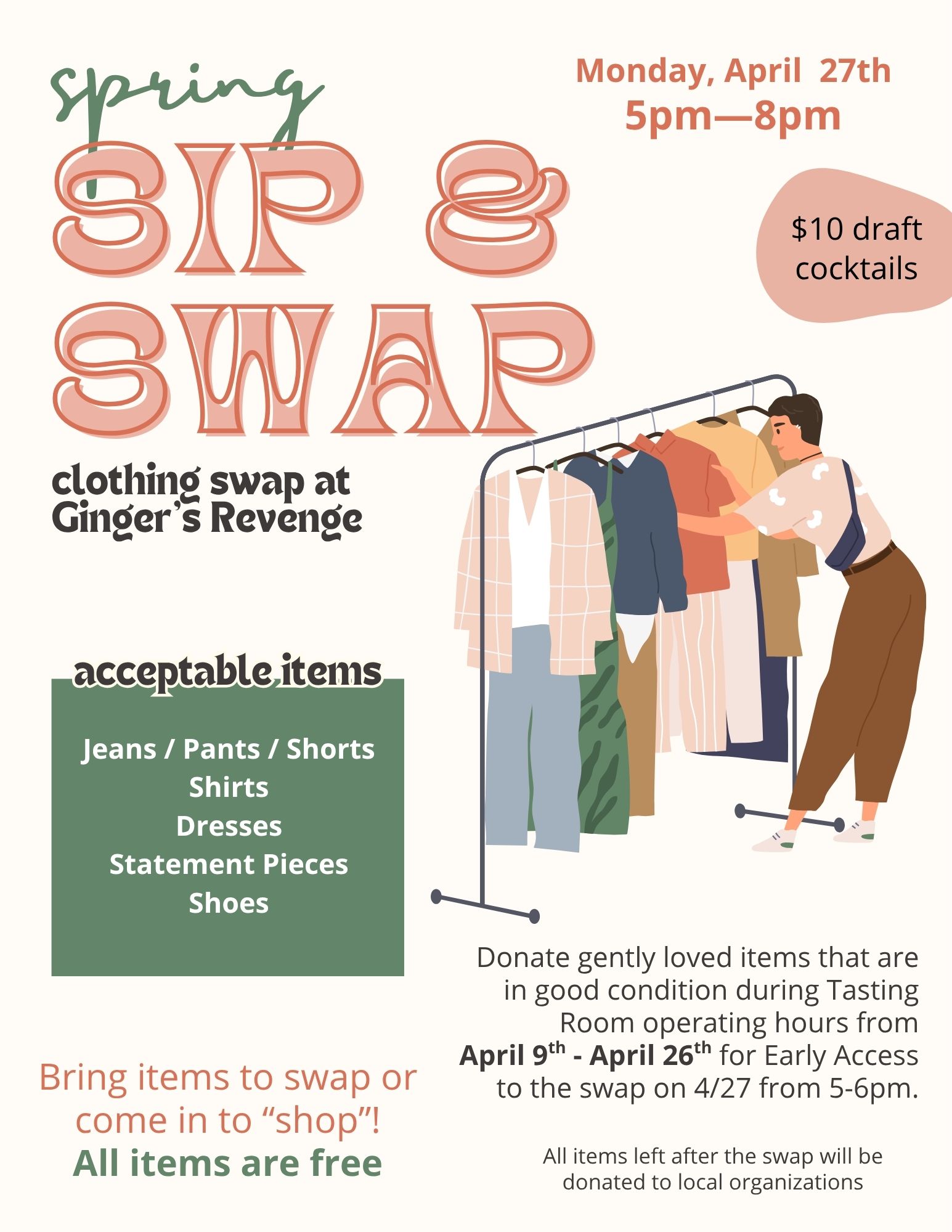 RUNNING 8.5x11 signs for tasting room