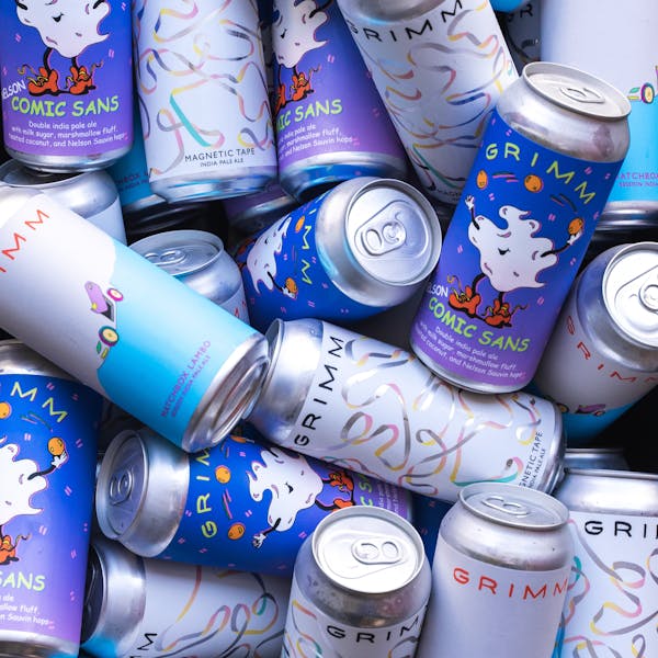 E1FFDD81-ABDF-4815-B7CE-A38E06742207 comic sans beer and matchbox lambo can art