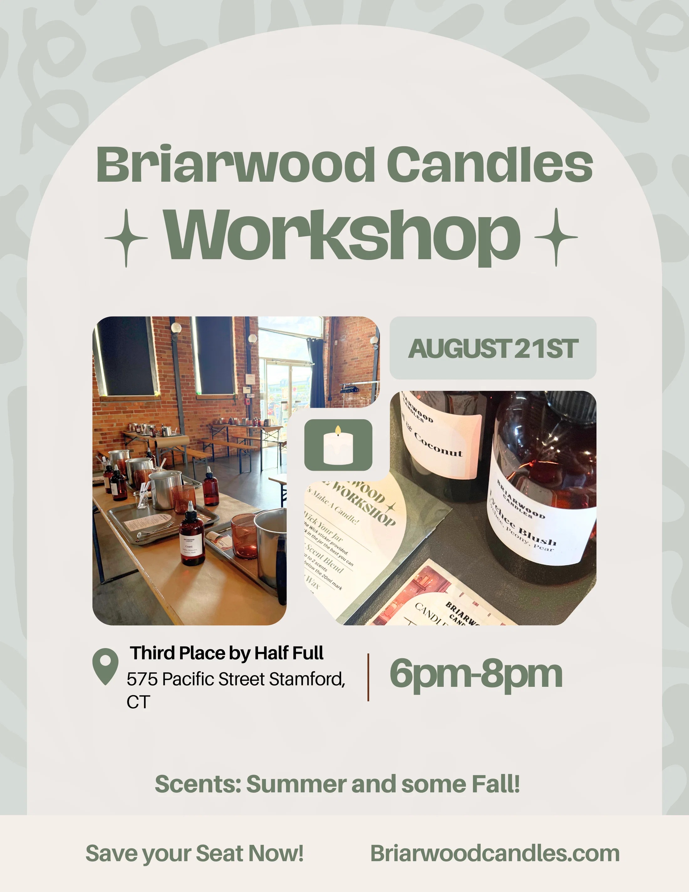 Green and Brown Modern Simple Pottery Workshop Flyer - 1