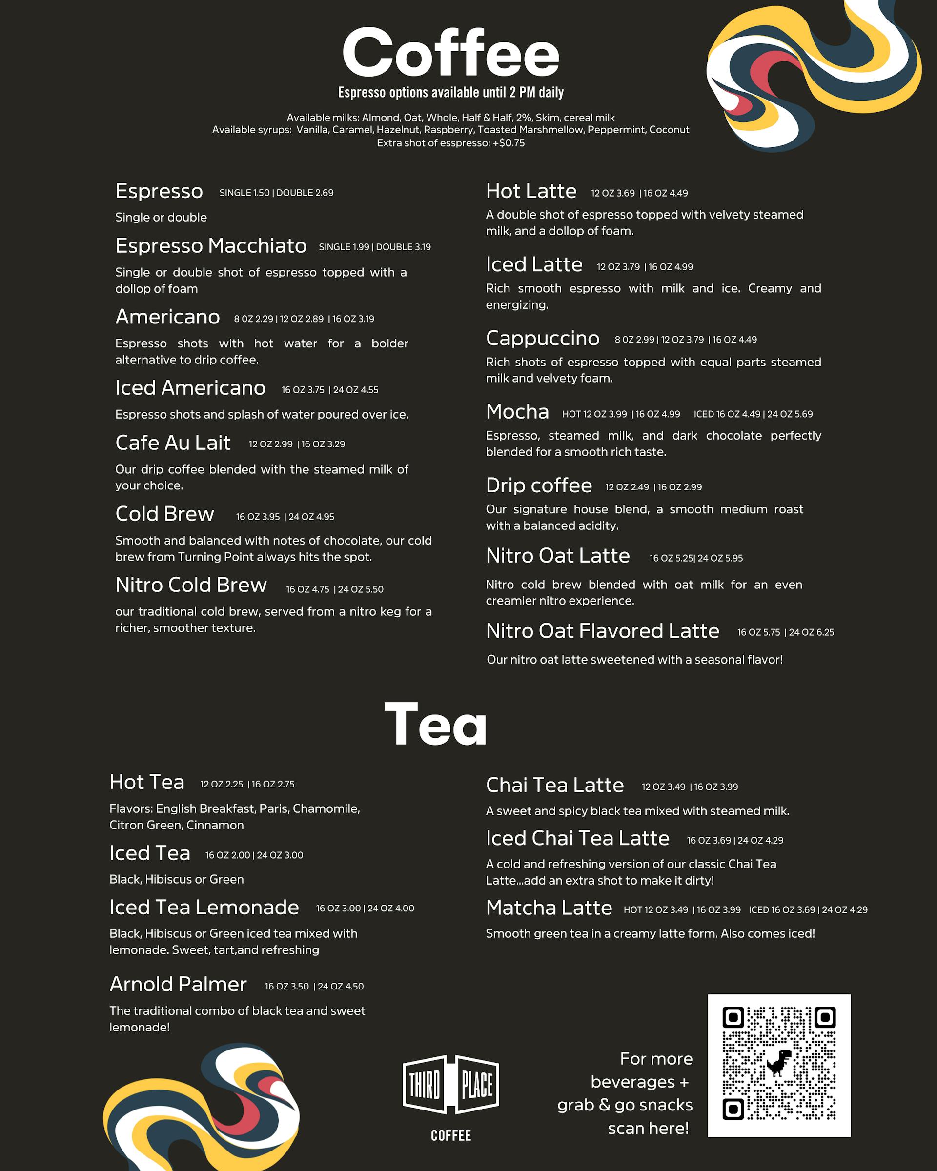 Coffee Menu - PRINT