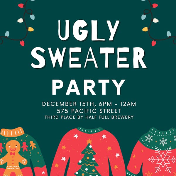 Green Illustrated Ugly Sweater Christmas Party Invitation Green Illustrated Ugly Sweater Christmas Party Invitation