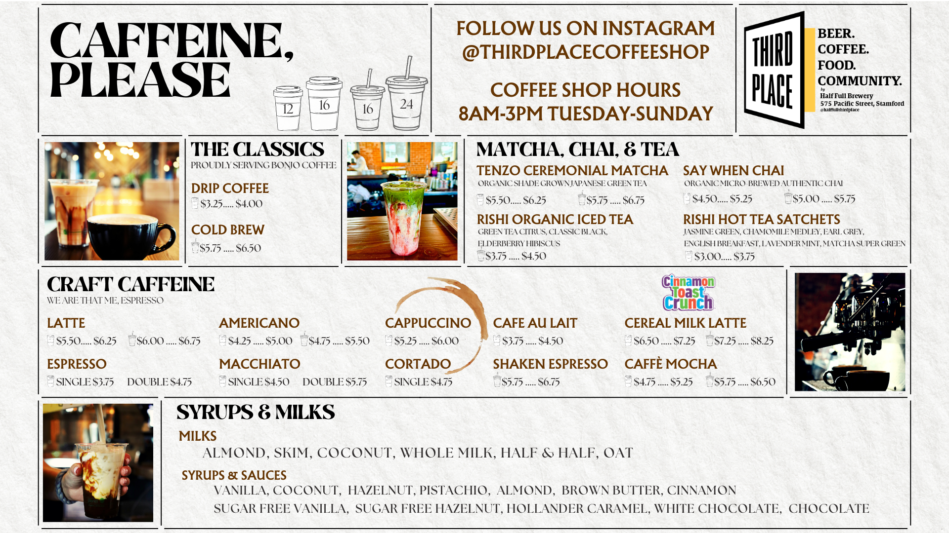 PROPOSED NEW COFFEE MENU