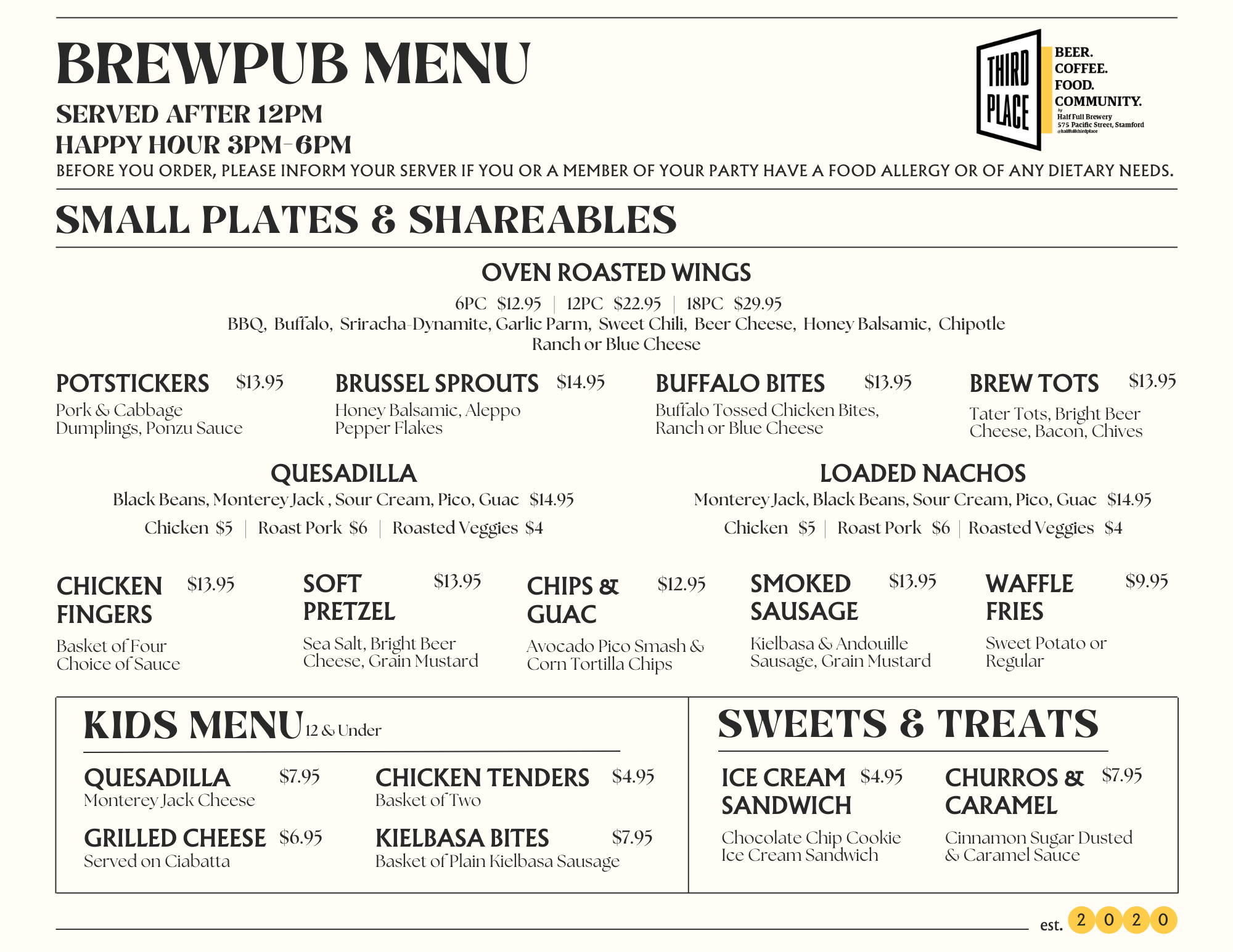 BREWPUB MENU