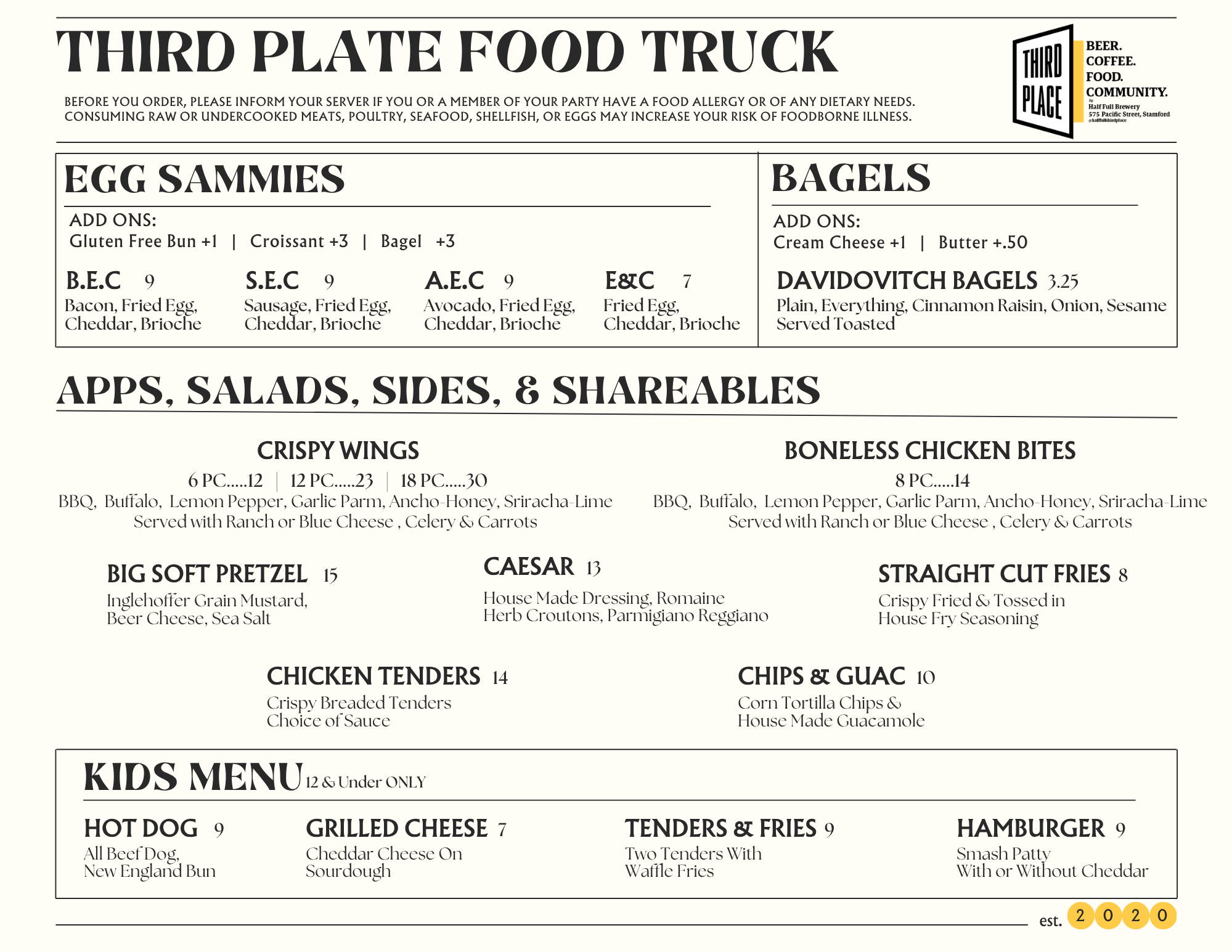 THIRD PLATE APPS, SALADS, BREAKFAST