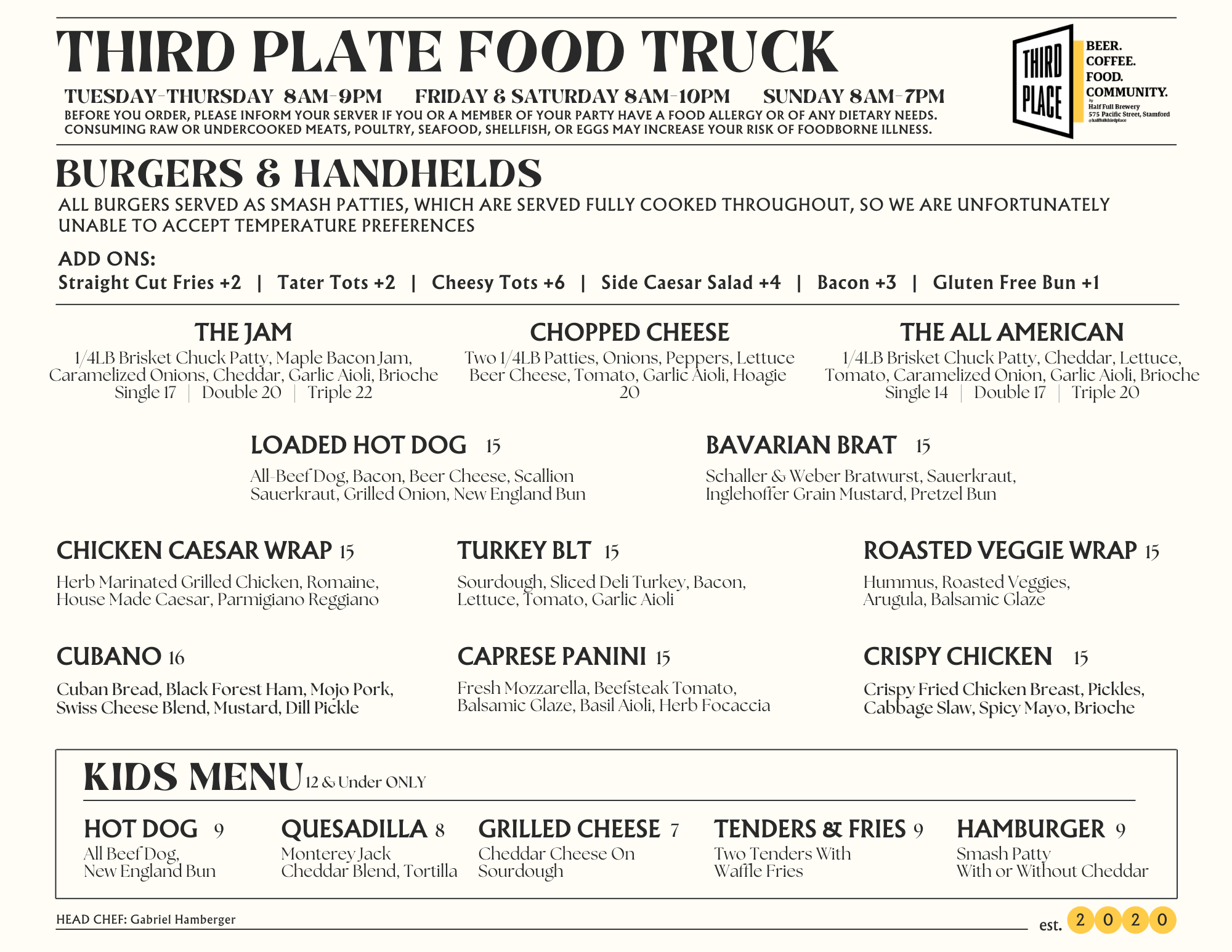 THIRD PLATE BURGERS & HANDHELDS