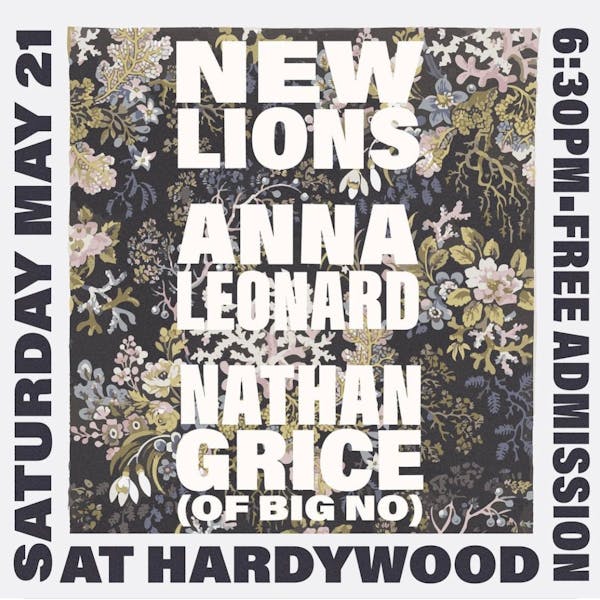 New Lions + Anna Leonard + Nathan Grice play Hardywood RVA 05.21.22