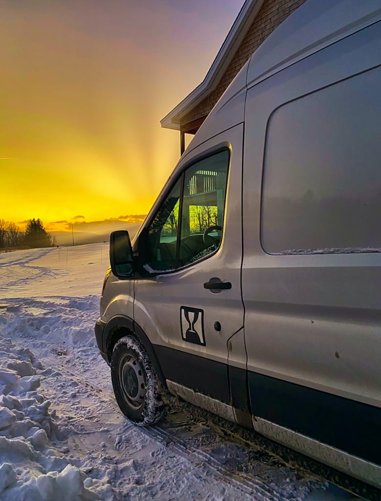 Delivery truck sunrise
