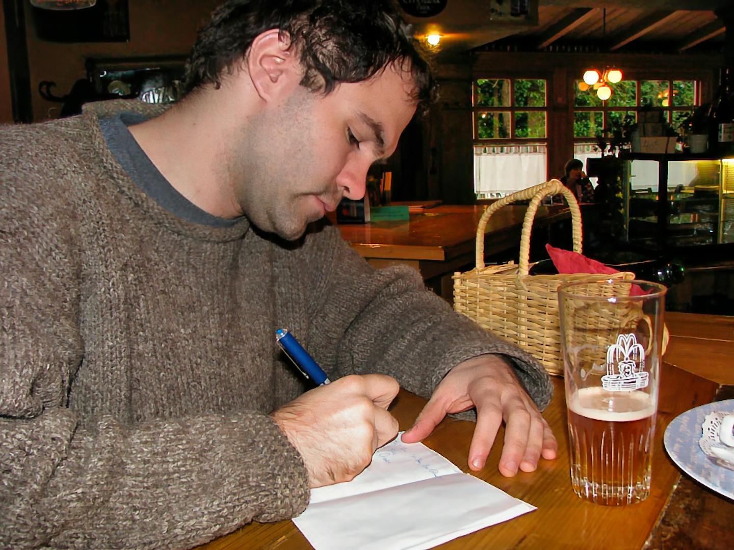 Shaun taking notes in Belgium