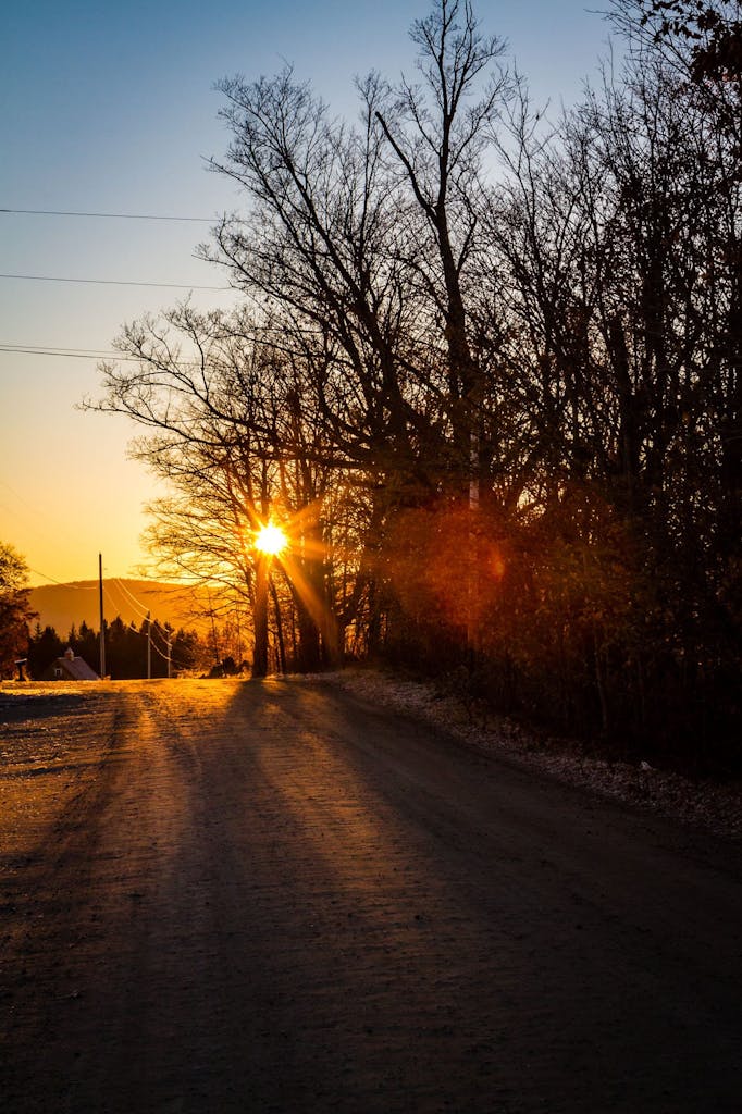 Visit - Sunrise Snowy Road