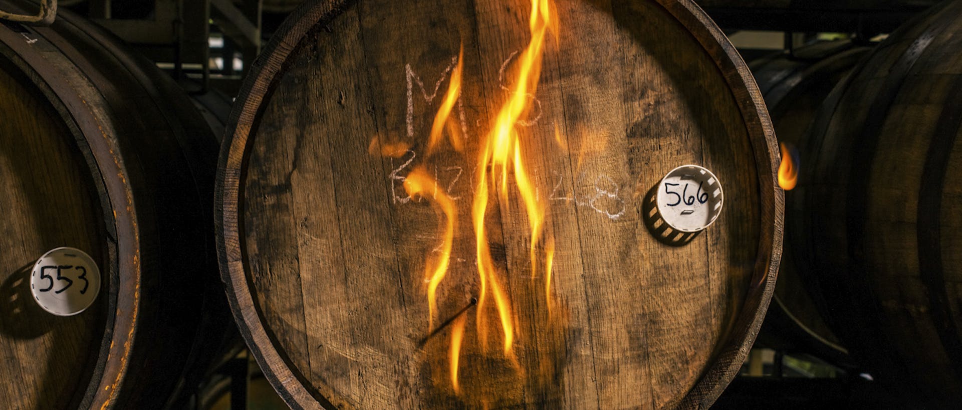 barrel of beer on fire